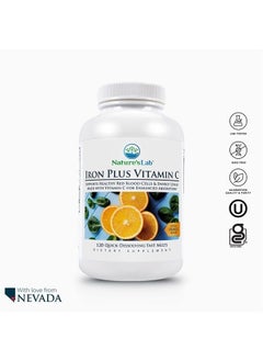 Nature's Lab Iron Plus Vitamin C Fast Melt Tablets - Gentle on the Stomach Carbonyl Iron, High Absorption for Healthy Red Blood Cells* - 120 Tablets  - Image 4
