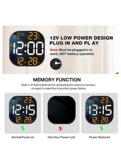 Crony CRONY 6633 Electronic Clock Multifunctional Large Screen Square Led Wall clock  - Image 3