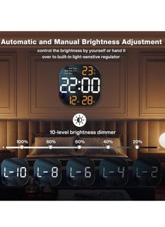 Crony CRONY 6633 Electronic Clock Multifunctional Large Screen Square Led Wall clock  - Image 2