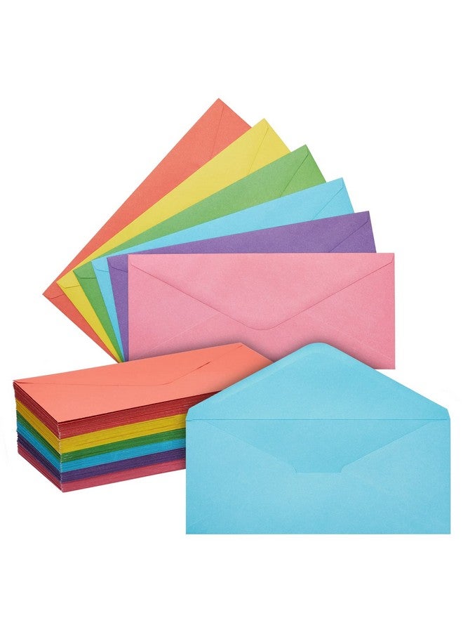 Sustainable Greetings 120Pack 10 Business Mailing Colorful Envelopes In 6 Assorted Colors Gummed Vflap Seal For Party Invitations Checks Invoices Letters Notes Photos (4.125 X 9.5 In) - Image 1