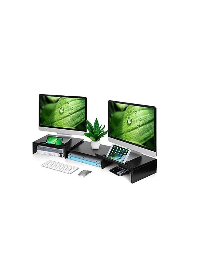 Dual Monitor Stand Riser，Rotatable Printers.or Stand Riser，Computer Monitor Mounts,Desk Organizer,Suitable for laptops, desktops，Phone Holder and Cable Management - Image 3