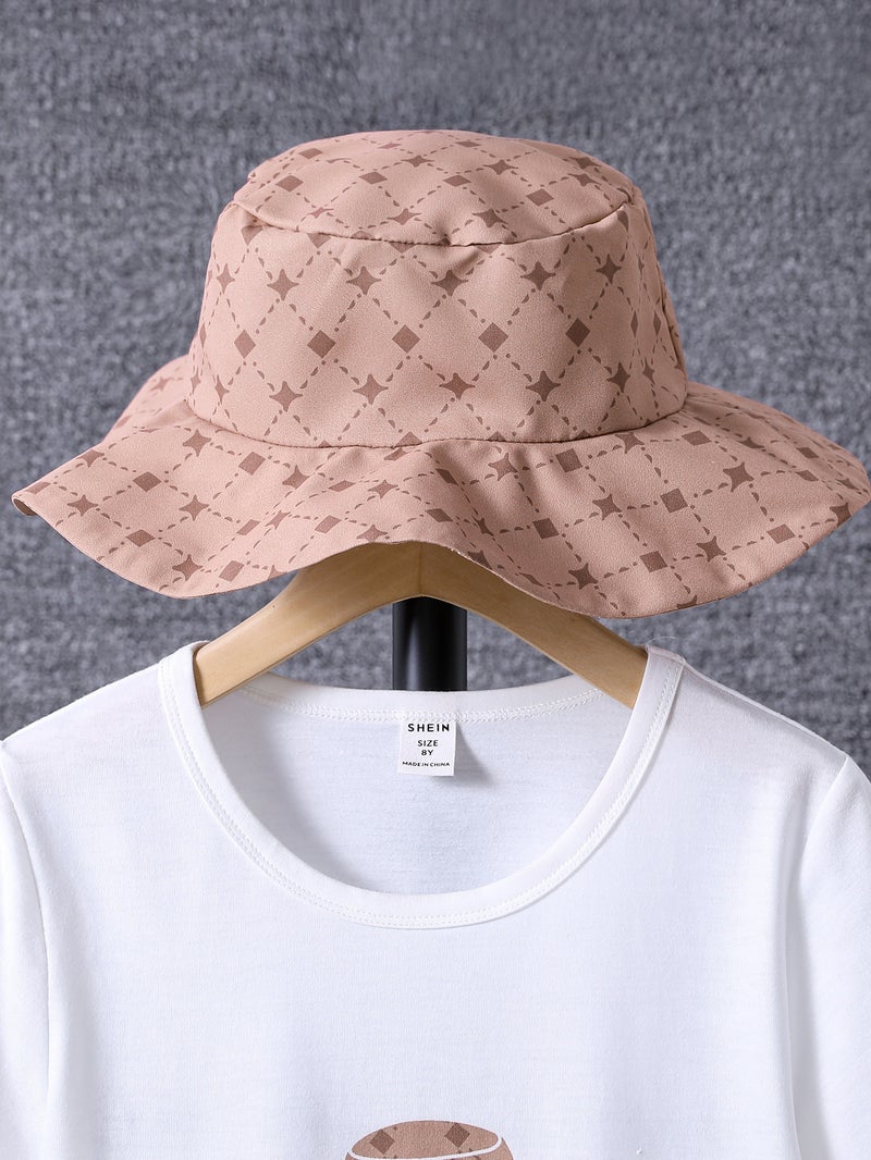 Short Sleeve Round Neck Coat + Full Print Shorts + Fisherman Hat - Image 4