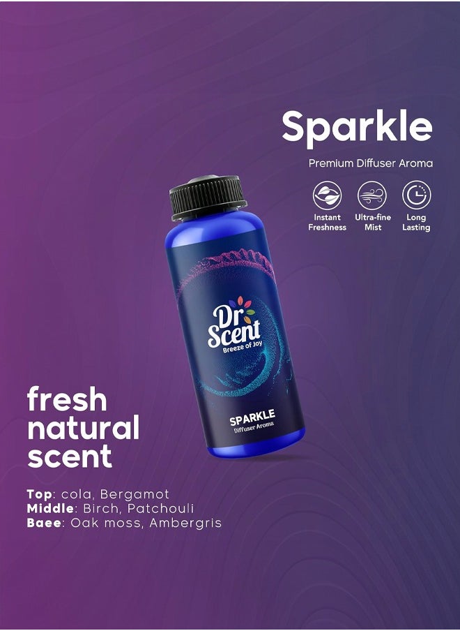 Dr Scent Diffuser Aroma Sparkle, Blend with Vibrant Bergamot, Earthy Patchouli, and Refreshing Cola Notes 500ml  - Image 3