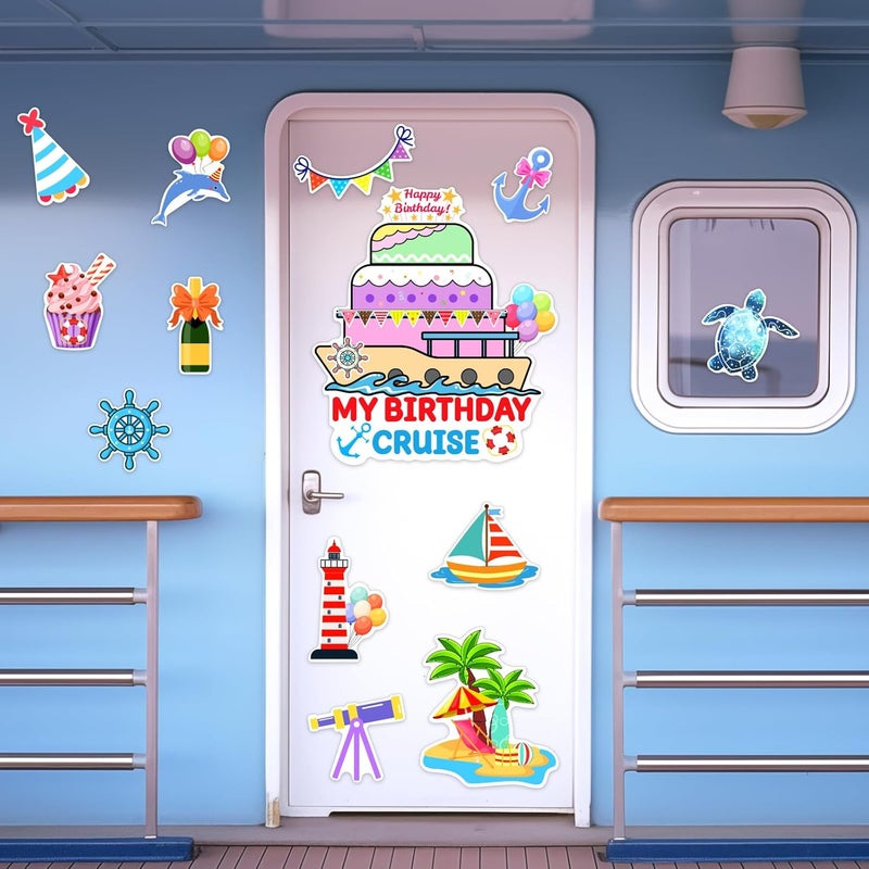 TREACLUB 27PCS Birthday Cruise Door Decorations Happy Birthday Magnetic Cruise Cabin Magnets Funny Carnival Cruise Ship Decorations for Stateroom Cabin Door Refrigerator Car Computer, HQ-555 - Image 4