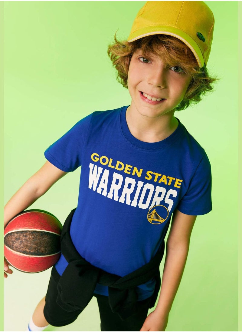 DeFacto Boy NBA Golden State Warriors Licenced Crew Neck Knitted Short Sleeve T-Shirt  - Image 2