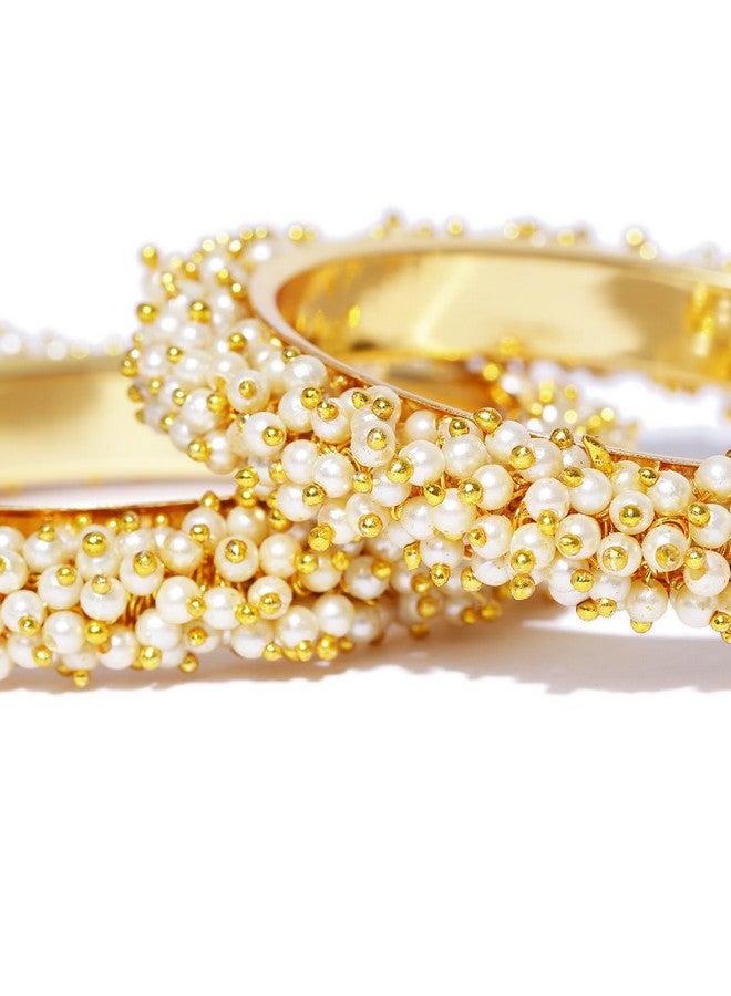 YouBella أساور ذهبية مطلية باللؤلؤ التقليدي من يوبلا للنساء والفتيات (2.8) - Image 2