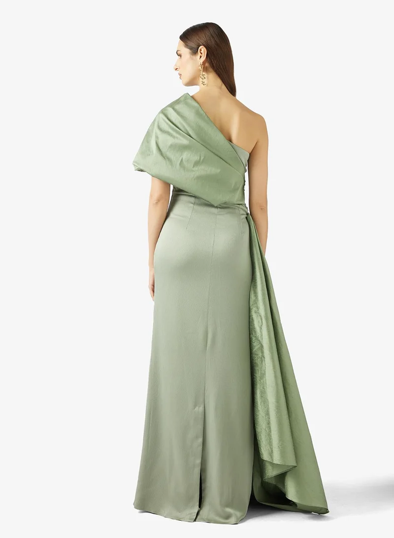 Namshi x One Shoulder Draped Shimmer Mermaid Dress