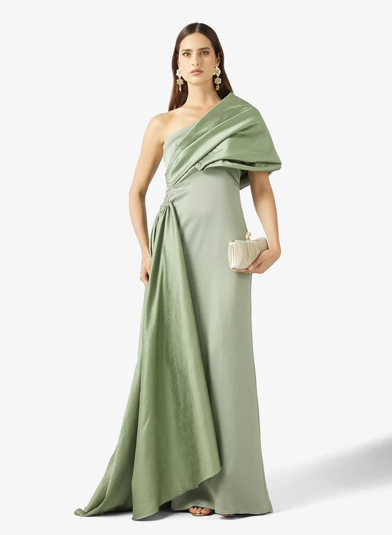 Namshi x  One Shoulder Draped Shimmer Mermaid Dress for Women | Best Price UAE
