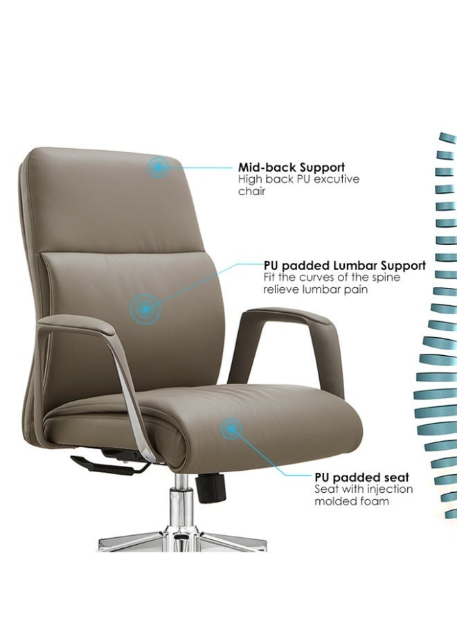 Multiwood Superior Comfort Office Seating with Deep Padding, Posture Support and Relaxed Tilt Function – Grey - Image 2