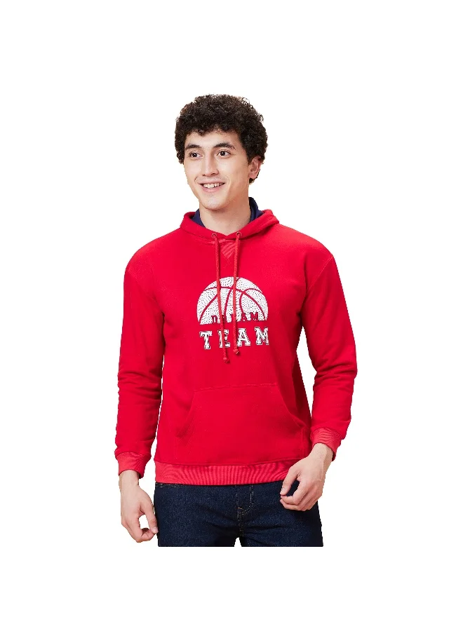بيينغ هيومان Mens Red Hooded Long Sleeve Hoody