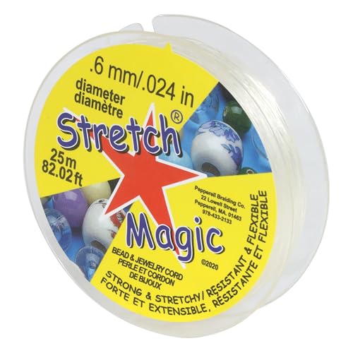 Stretch Magic Elastic Beading Cord – Clear Color, 0.6mm in Diameter, 25-Meter (82 ft) - Easy to Knot, Strong & Stretchy String for Making Beaded Jewelry - Image 1