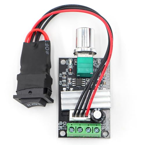 RioRand Small PWM DC Motor Speed Controller - for 6V 12V 24V 28V 3A 80W Low-Voltage Gear Motors with Forward/Reverse Switch Control - Image 1