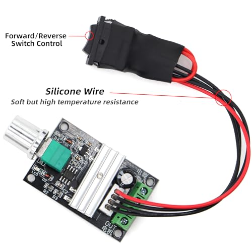 RioRand Small PWM DC Motor Speed Controller - for 6V 12V 24V 28V 3A 80W Low-Voltage Gear Motors with Forward/Reverse Switch Control - Image 4