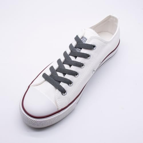 Handshop Flat Shoelaces 5/16" - Shoe Laces Replacements For Sneakers and Athletic Shoes Boots Deep Gray 91cm - Image 2