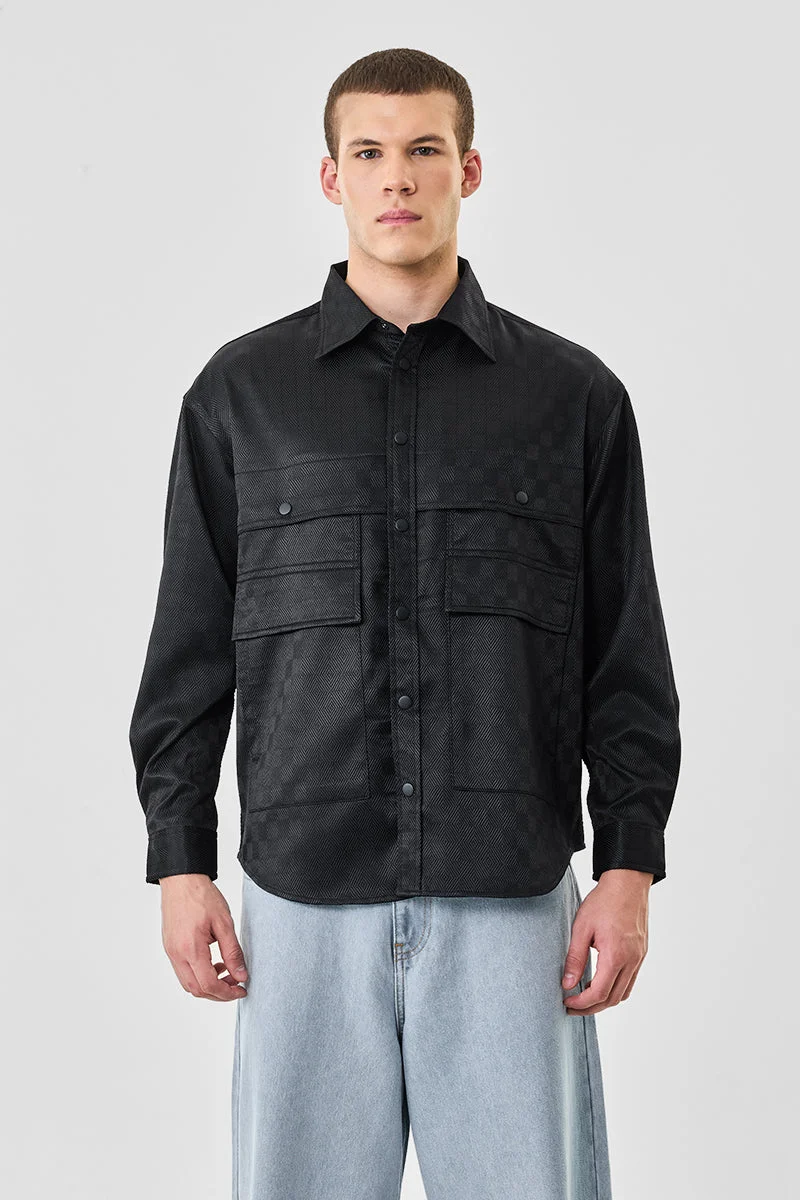 SNITCH جاكيت شيرت بجيبين بأزرار كبس مقاس كبير