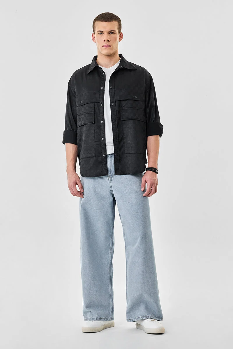 SNITCH جاكيت شيرت بجيبين بأزرار كبس مقاس كبير