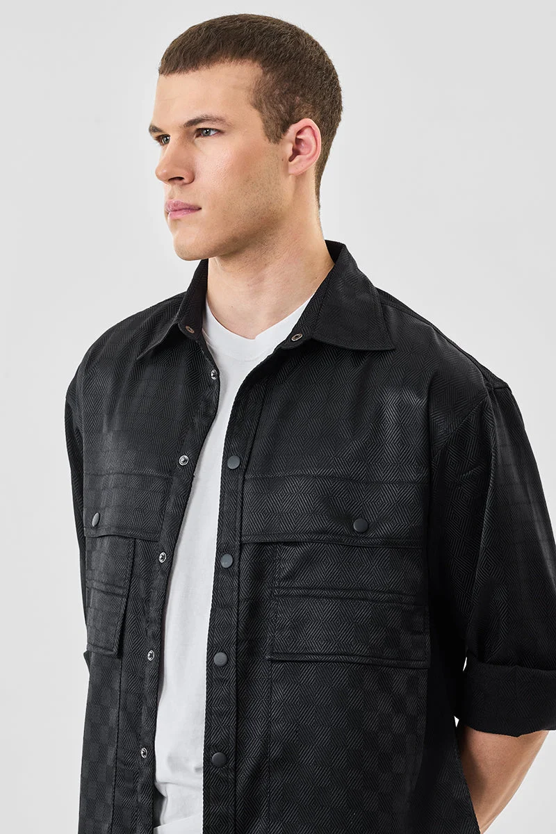 SNITCH جاكيت شيرت بجيبين بأزرار كبس مقاس كبير