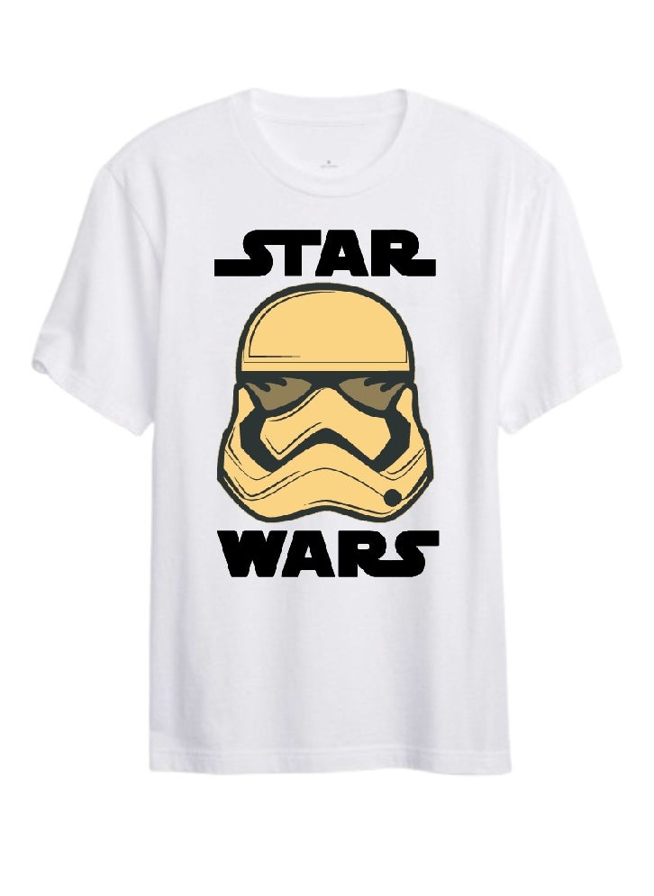 LOUD UNIVERSE Star Wars Graphic T-Shirt, White, Short Sleeve, Crew Neck  - Image 1