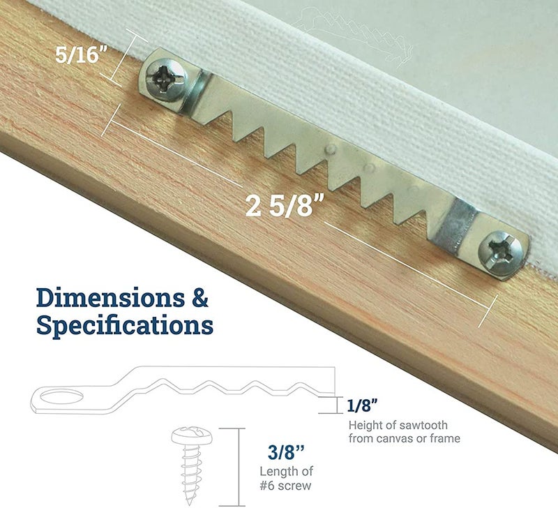 888 Corp 20 Pack - Large Sawtooth Picture Hangers With Screws - Sawtooth Hanger - Image 2
