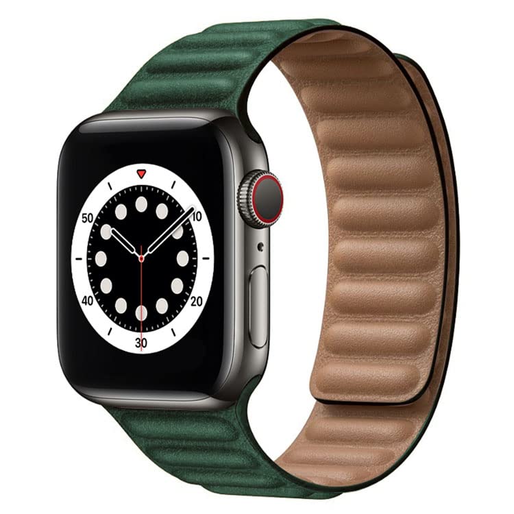 AC&L Leather Magnetic Strap Compatible with Apple Watch 44mm – Cedar Green - Image 2