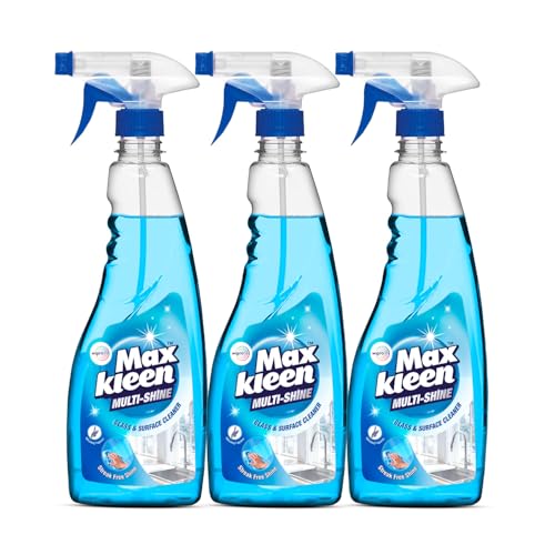 Maxkleen 500 ml (Pack of 3) Multi Shine Glass and Surface Cleaner Liquid Spray |Purpose Glass Cleaner for Mirrors, Windshield and Home Surfaces | Multi Surface Cleaner - Image 1
