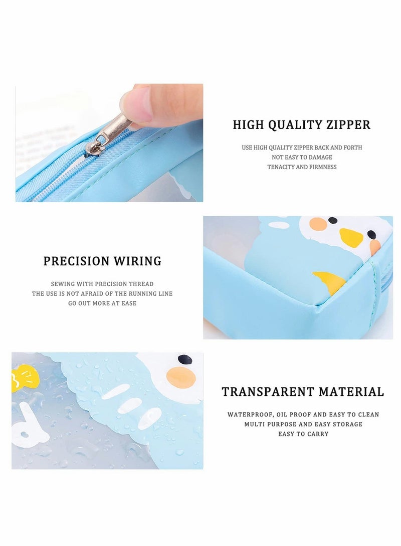 KASTWAVE Clear Pencil Case, Clear Makeup Color Pouch Cosmetics Bag with Zipper - Image 3
