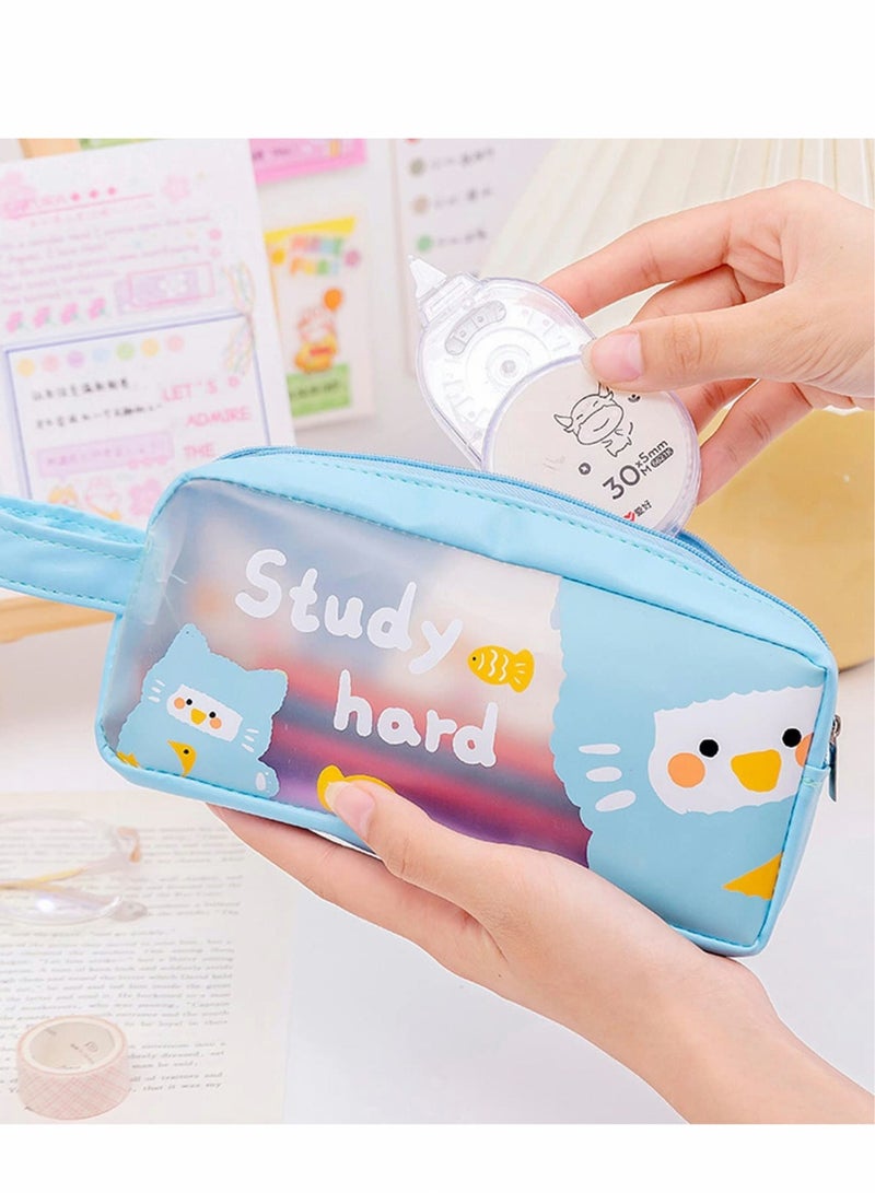 KASTWAVE Clear Pencil Case, Clear Makeup Color Pouch Cosmetics Bag with Zipper - Image 4