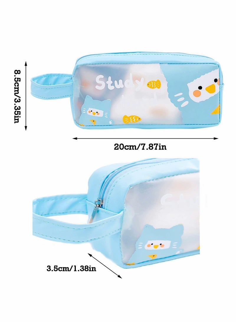 KASTWAVE Clear Pencil Case, Clear Makeup Color Pouch Cosmetics Bag with Zipper - Image 2