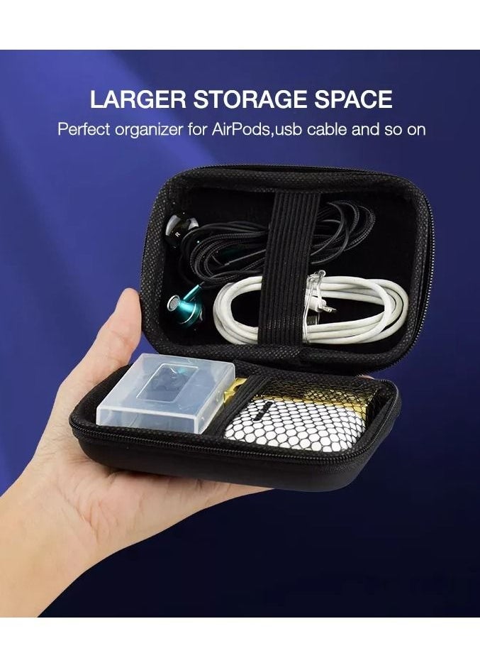 Generic Storage Bag for Earphones Bluetooth Earbuds Case Protective Hard Case Travel Organizer Pouch for Cables, Flash Drive, HDD, Power Bank  - Image 2