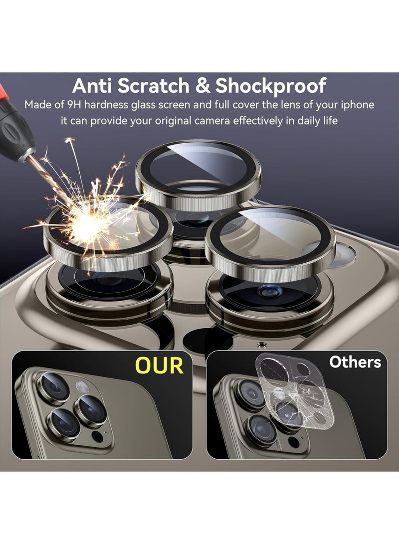 CHU DAI 3-Pack Camera Lens Protector for iPhone 14Pro & Pro Max / iPhone15 Pro & Pro Max / iPhone16 & Pro & Pro Max, 9H Tempered Glass, Anti-Scratch, Case Friendly, Does Not Affect Night Shots, HD Clear  - Image 3