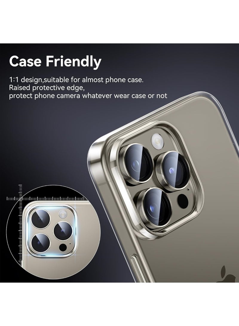 CHU DAI 3-Pack Camera Lens Protector for iPhone 14Pro & Pro Max / iPhone15 Pro & Pro Max / iPhone16 & Pro & Pro Max, 9H Tempered Glass, Anti-Scratch, Case Friendly, Does Not Affect Night Shots, HD Clear  - Image 5