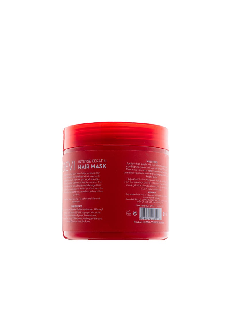 DEVI Intense Keratin Hair Mask, Repair and Smooth Care Treatment, 500ml - Image 2