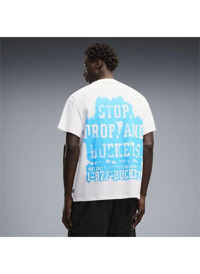 Puma PUMA White Back To Hoops Oversized Tee Men for Men | Best Price UAE