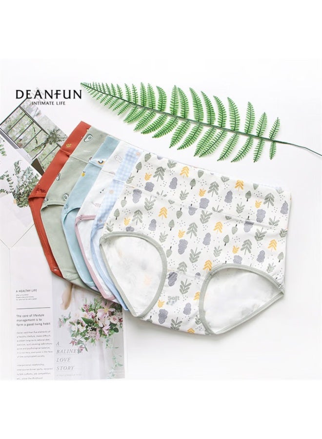 Deanfun Women's Underwear 95% Cotton Pure Printed High Waist Tummy Control Ladies' Briefs 4-pack Gift Box XL - Image 2