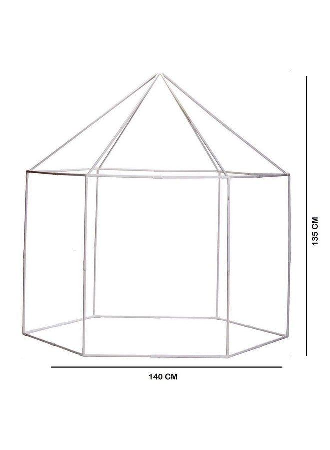 فنبلاست خيمة منزلية محمولة وقابلة للطي من البوليستر سداسي الشكل من فن بلاست للأطفال - خيمة متينة على شكل قلعة للأطفال للاستخدام الداخلي والخارجي للأطفال من سن 3 سنوات فما فوق (أزرق)، بتصميم بيت الخيمة - Image 5