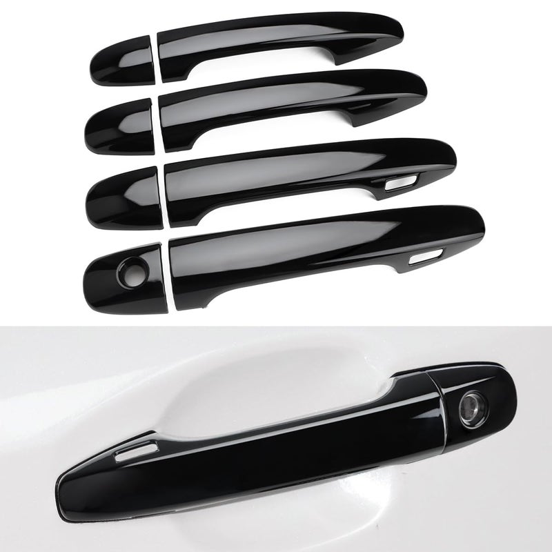 DLOVEG Exterior Door Handle Cover Compatible for Subaru Outback 2021 2022 2023 2024 2025 Accessories Door Handle Protector Trim with 4 Sensors Openings Golssy Black - Image 2