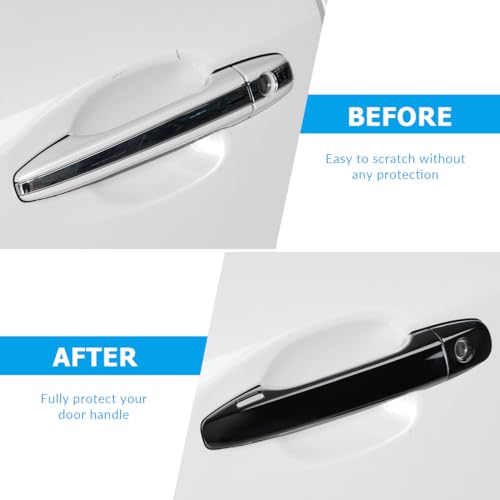DLOVEG Exterior Door Handle Cover Compatible for Subaru Outback 2021 2022 2023 2024 2025 Accessories Door Handle Protector Trim with 4 Sensors Openings Golssy Black - Image 3