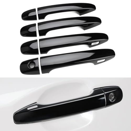 DLOVEG Exterior Door Handle Cover Compatible for Subaru Outback 2021 2022 2023 2024 2025 Accessories Door Handle Protector Trim with 4 Sensors Openings Golssy Black - Image 1