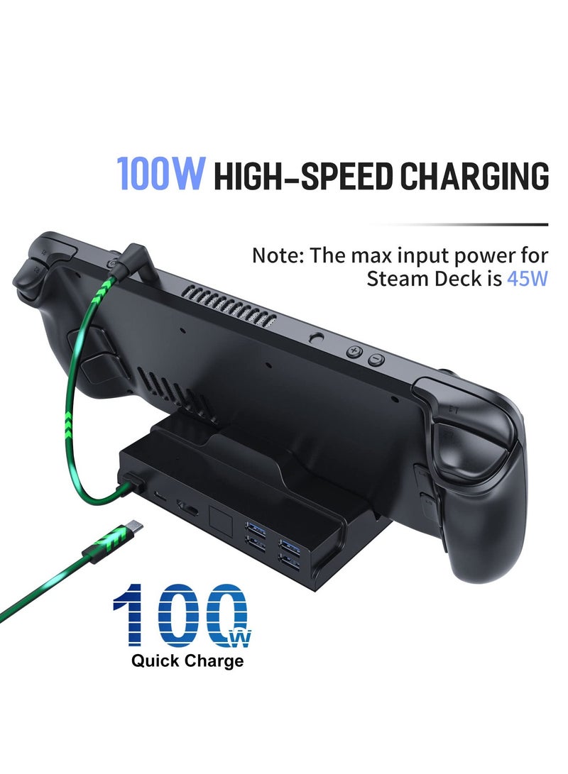 Excefore 6-in-1 Docking Station for Steam Deck, HDMI 2.0 4K@60Hz, USB-A 3.0, USB-C PD Port for Full Speed Charging - Compatible with Valve Stream Deck Accessories - Image 3