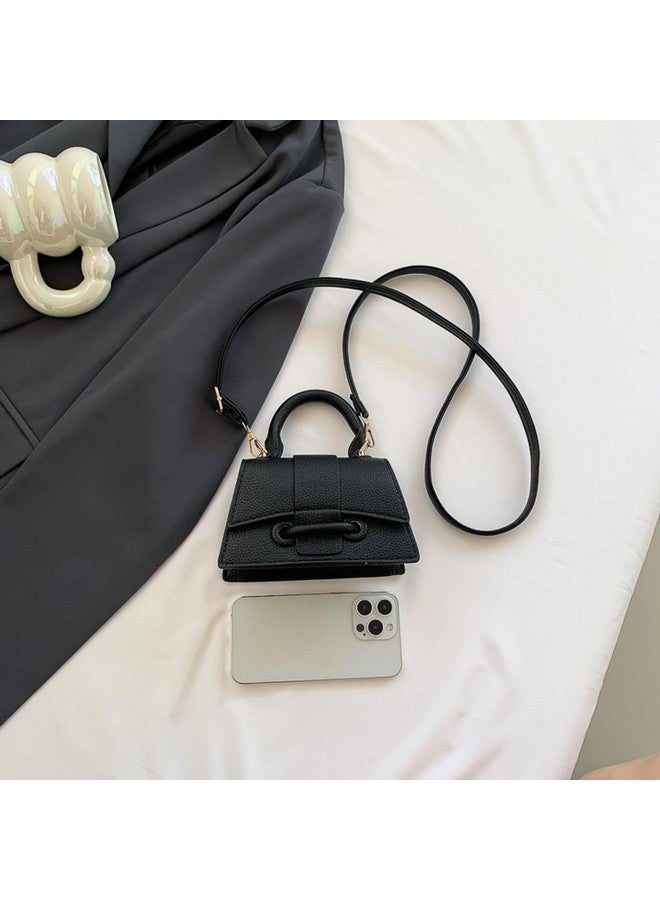 FALETO Mini Black Purses for Women Cute Top Handle Crossbody Bag Trendy Tiny Clutch Handbag with Strap - Image 2