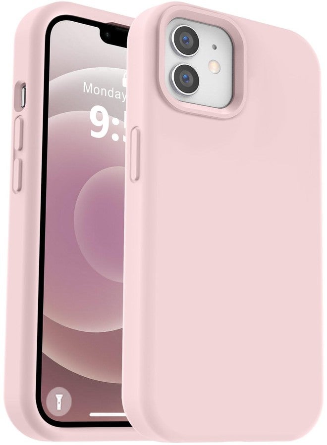 Vooii Compatible with iPhone 12 Case/iPhone 12 Pro Case, Liquid Silicone Upgrade [Soft Anti-Scratch Microfiber Lining] [Shockproof Drop Protection] Phone Case 6.1 inch - Chalk Pink - Image 1