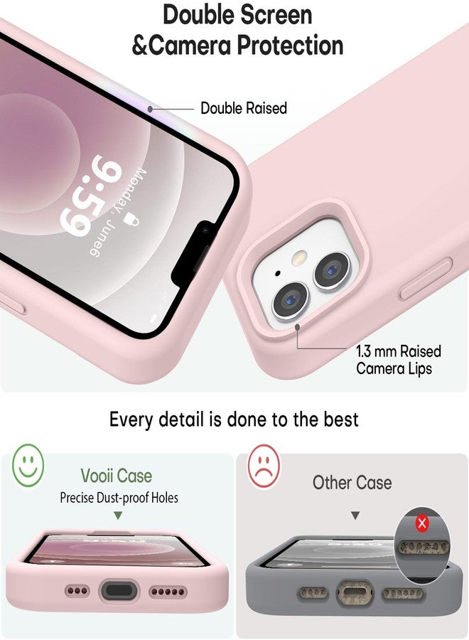 Vooii Compatible with iPhone 12 Case/iPhone 12 Pro Case, Liquid Silicone Upgrade [Soft Anti-Scratch Microfiber Lining] [Shockproof Drop Protection] Phone Case 6.1 inch - Chalk Pink - Image 3
