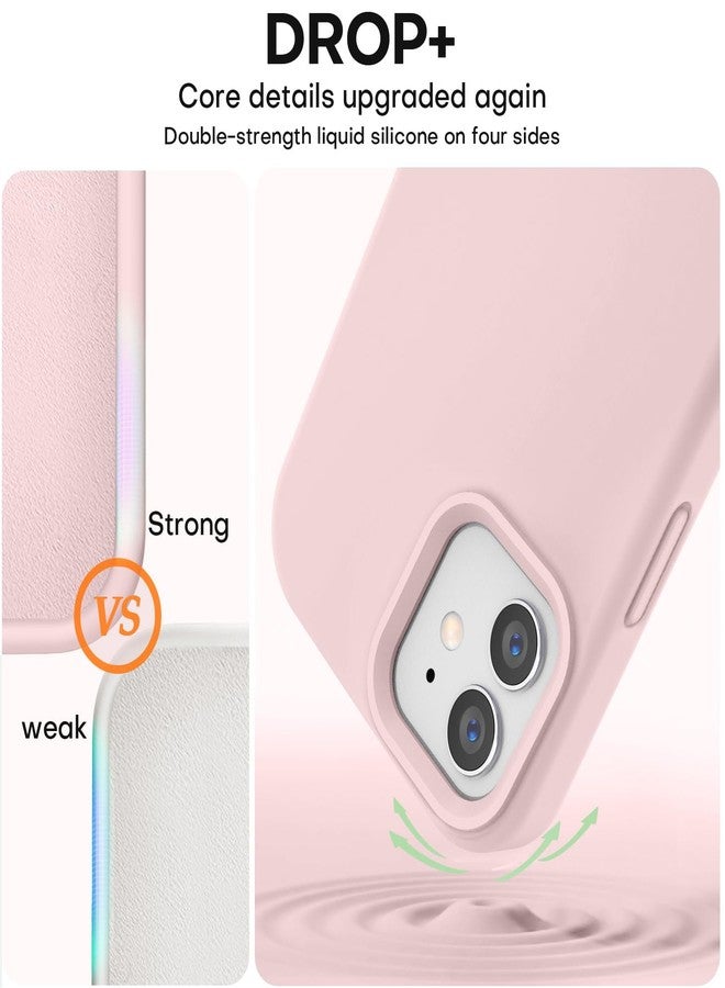 Vooii Compatible with iPhone 12 Case/iPhone 12 Pro Case, Liquid Silicone Upgrade [Soft Anti-Scratch Microfiber Lining] [Shockproof Drop Protection] Phone Case 6.1 inch - Chalk Pink - Image 4