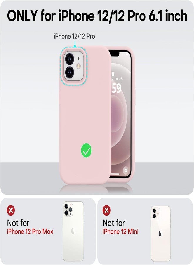 Vooii Compatible with iPhone 12 Case/iPhone 12 Pro Case, Liquid Silicone Upgrade [Soft Anti-Scratch Microfiber Lining] [Shockproof Drop Protection] Phone Case 6.1 inch - Chalk Pink - Image 5