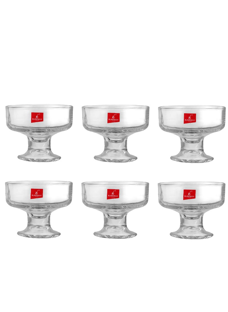 Blinkmax Set Of 6 Ice Cream Bowls Clear Glass Round 205 Milliliters  - Image 1