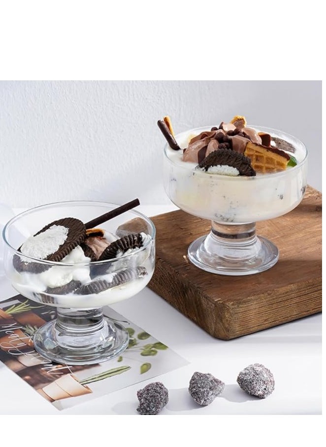 Blinkmax Set Of 6 Ice Cream Bowls Clear Glass Round 205 Milliliters  - Image 5