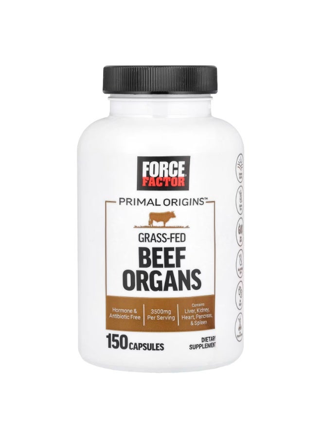 Force Factor Primal Origins™, Grass-Fed Beef Organs, 150 Capsules - Image 1