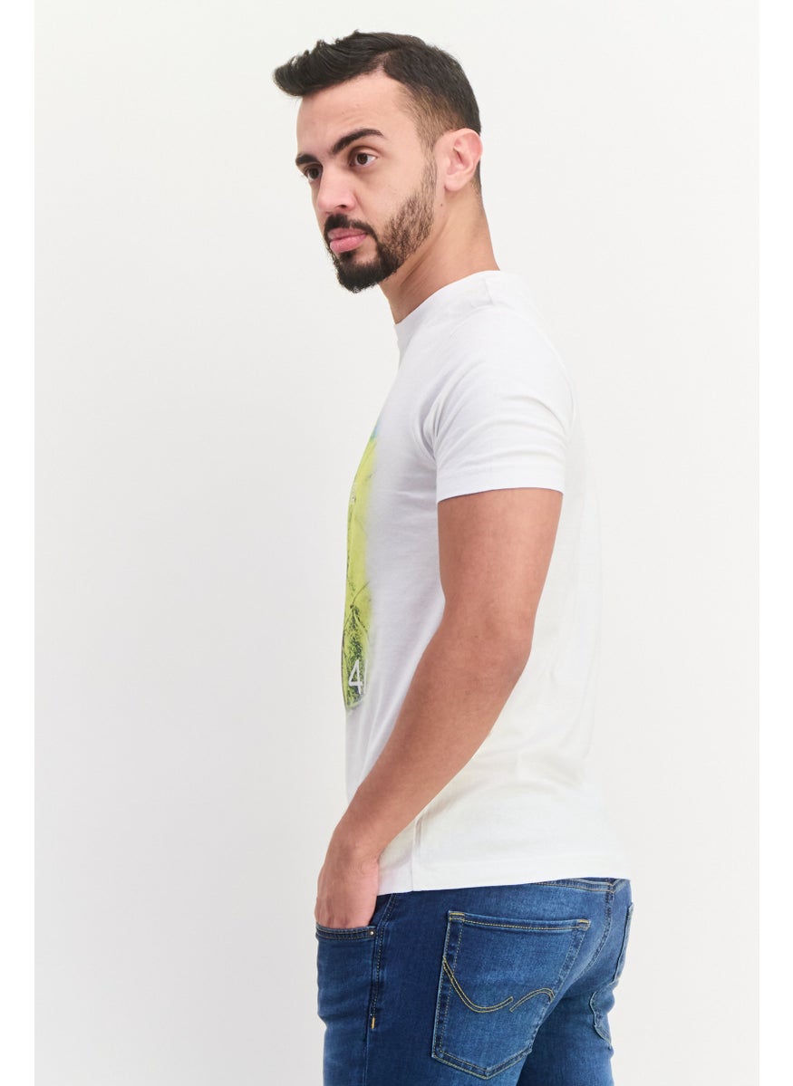 Free Soul - Men Crew Neck Short Sleeve Graphic Printed T-Shirt, White - Image 1