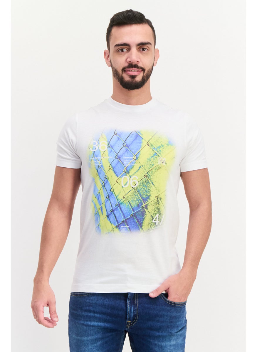 Free Soul - Men Crew Neck Short Sleeve Graphic Printed T-Shirt, White - Image 1