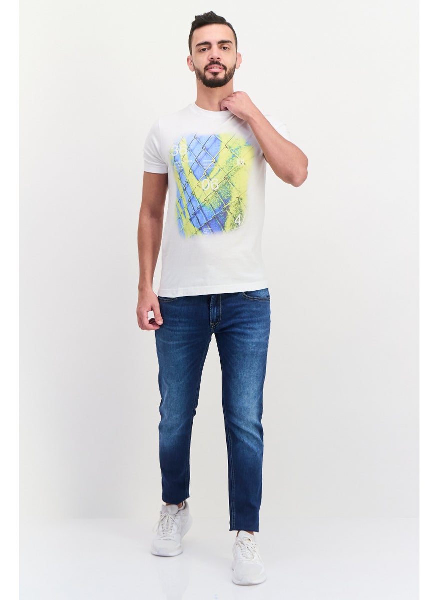 Free Soul - Men Crew Neck Short Sleeve Graphic Printed T-Shirt, White - Image 1